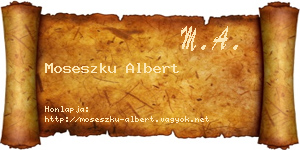 Moseszku Albert névjegykártya